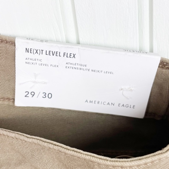 NEW American Eagle Men's Next Level Flex Athletic Tan Khaki Jeans Size 29 x 30 - Picture 8 of 10